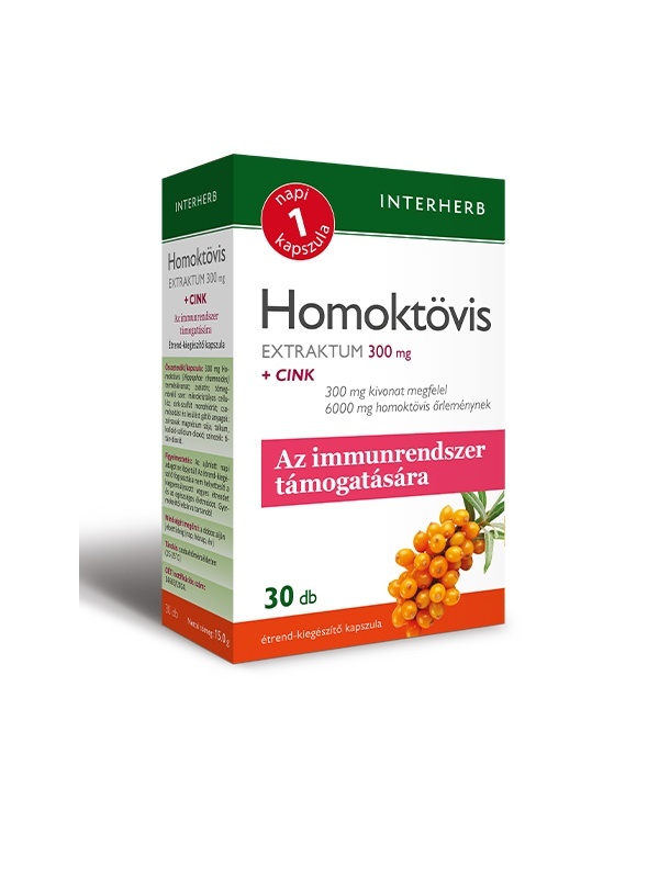 INTERHERB NAPI1 Homoktövis Extraktum 300 mg +Cink 30db
