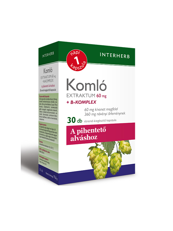 INTERHERB NAPI1 Komló Extraktum 60 mg+B-komplex kapszula 30db