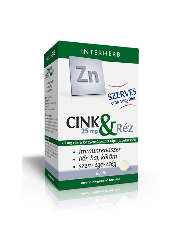 Interherb SZERVES Cink 25 mg & Réz tabletta 60 db