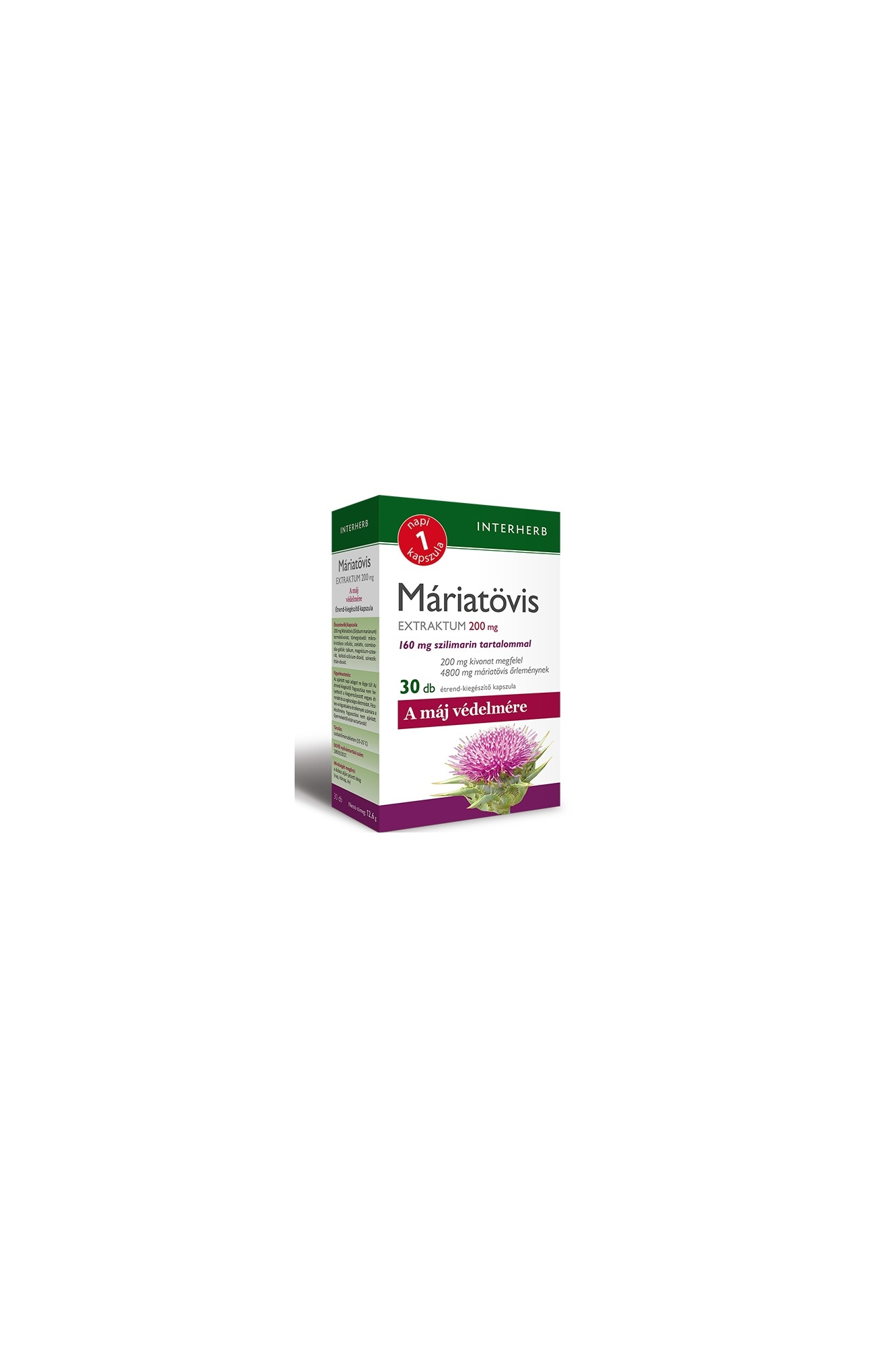 INTERHERB NAPI1 Máriatövis Extraktum kapszula 200 mg 30db