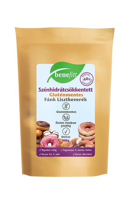 BENEFITT Szénhidrátcsökkentett Gluténmentes Fánk lisztkeverék 500g