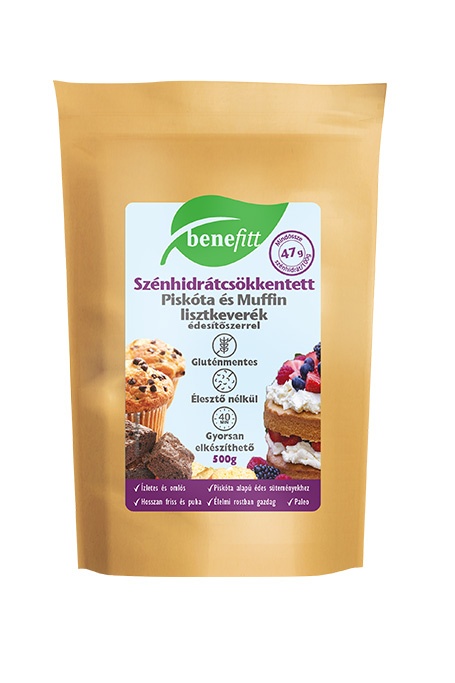 BENEFITT Szénhidrátcsökkentett Gluténmentes Piskóta & Muffin lisztkeverék 500g