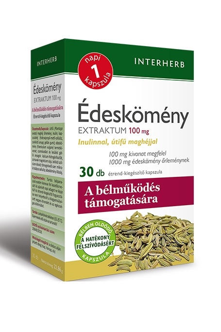 INTERHERB NAPI1 Édeskömény Extraktum 100 mg inulinnal, útifű maghéjjal 30db