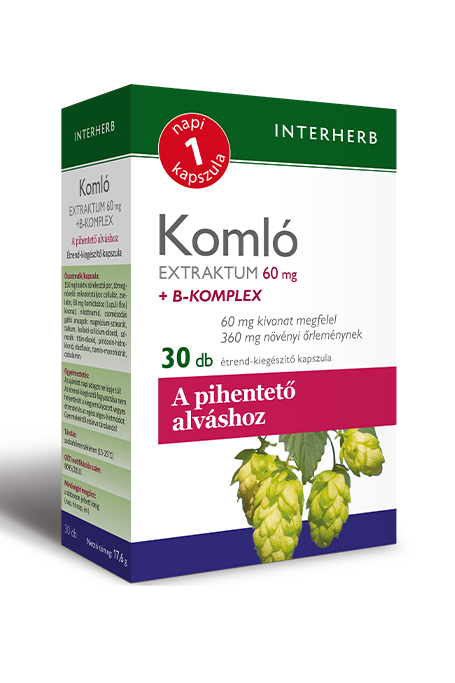 INTERHERB NAPI1 Komló Extraktum 60 mg+B-komplex kapszula 30db